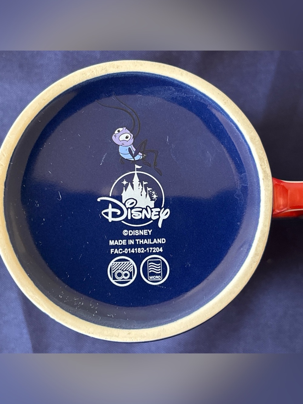 Disney Parks Mulan Mushu Dragon Ceramic Coffee Mug Chinese Characters Blue Red - Picture 9 of 9